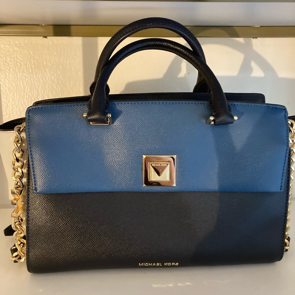 Michael Kors Blue and Black Women's Bag